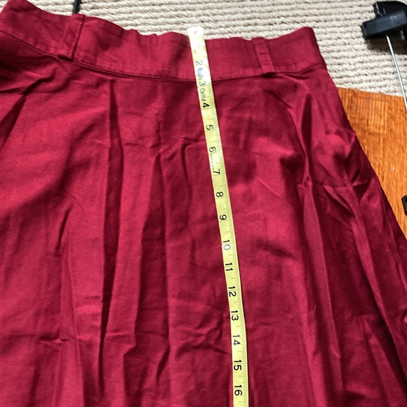 PINUP COUTURE Full Swing, circle retro skirt. Deep red. Made in the USA. Size L - Picture 8 of 9